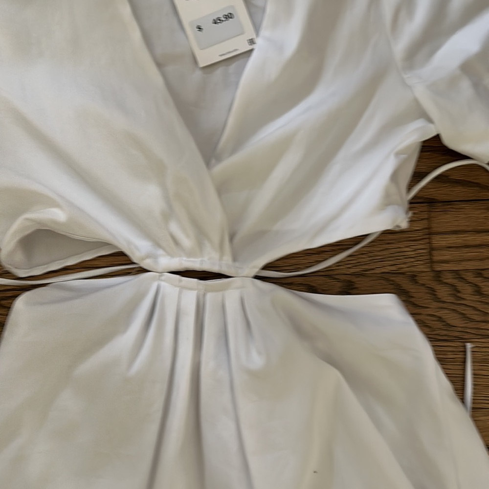 Zara Dress NWT size M white summer cut out dress - Picture 3 of 5